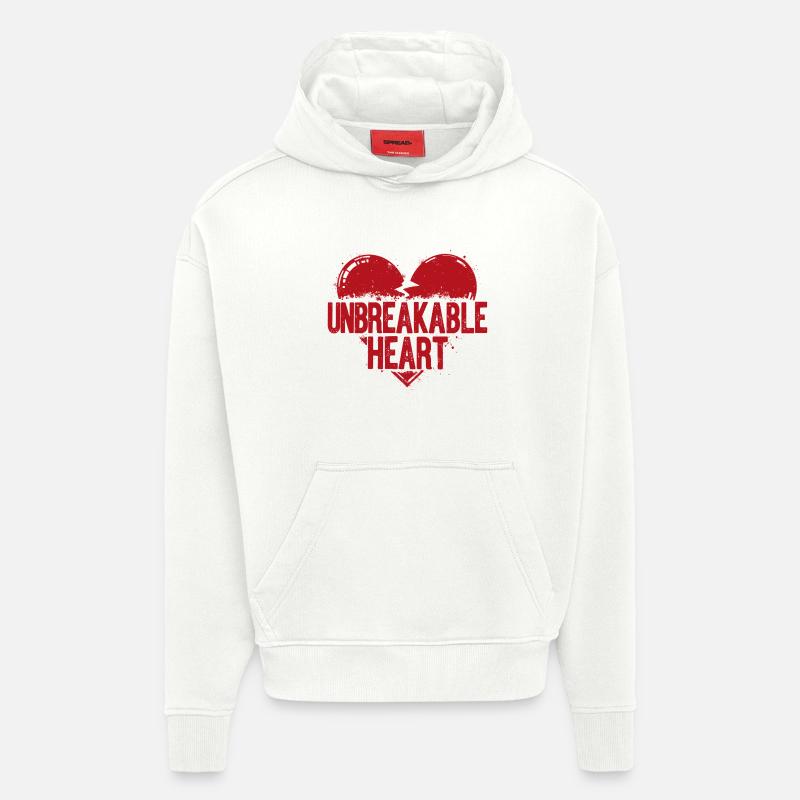 Unbreakable Heart Statement - Hoodie- made by SPREAD  - OFF WHITE