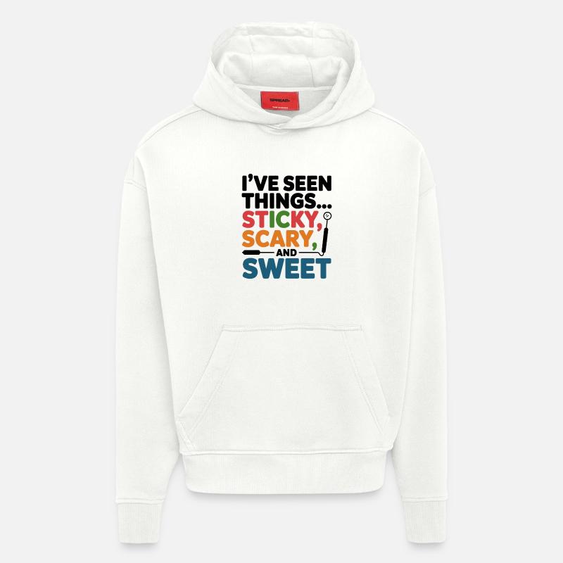 Assistante dentaire Équipe de santé bucco-dentaire - Sweat à capuche bio épais oversize fabriqué en UE - OFF WHITE