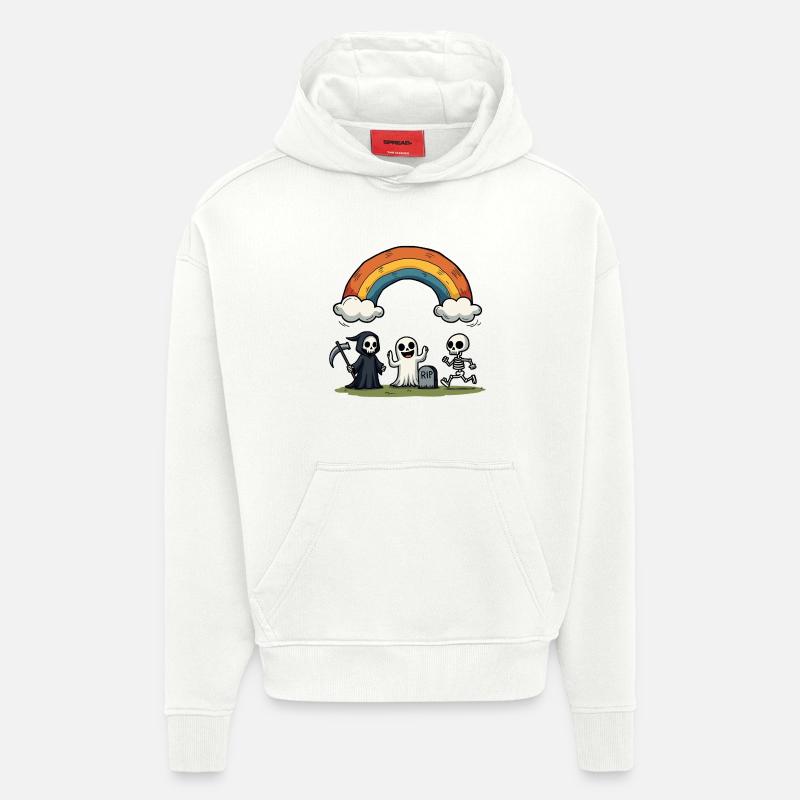 Tod & Freunde Halloween Regenbogen-Szene - Hoodie- made by SPREAD  - OFF WHITE