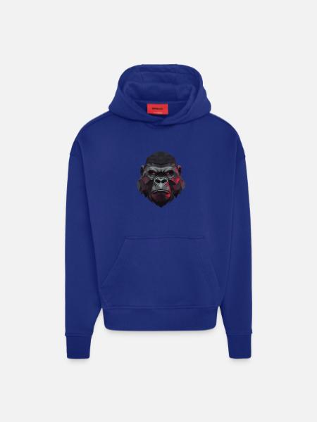 Polygon gorilla with red eyes - Hoodie- made by SPREAD  - OFF WHITE