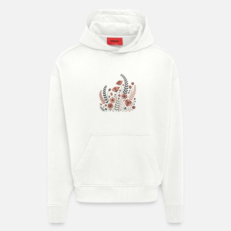 Boho Blumen – Blühende Harmonie - Hoodie- made by SPREAD  - OFF WHITE