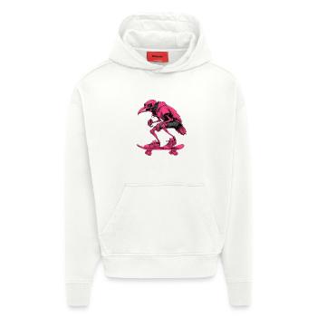 Neon Skater Skelett Vogel - Hoodie- made by SPREAD  - OFF WHITE - Vorne