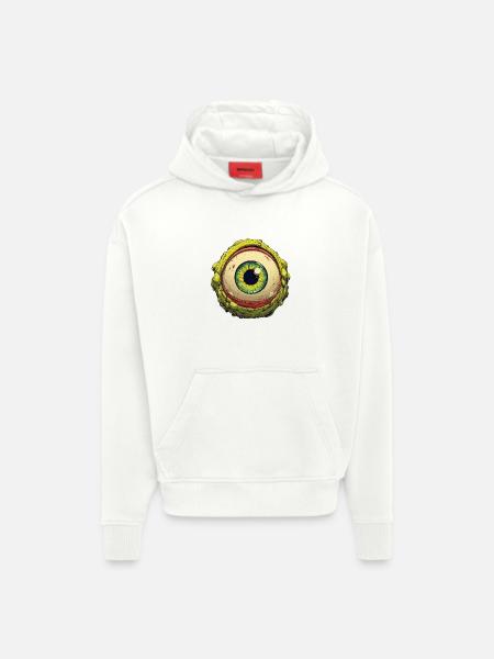 Alien Eye Orb Verdant Gaze - Hoodie- made by SPREAD - OFF WHITE