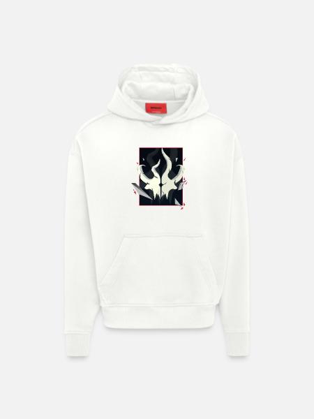 Horned Skull – Red Accent Edition - Hoodie- made by SPREAD  - OFF WHITE