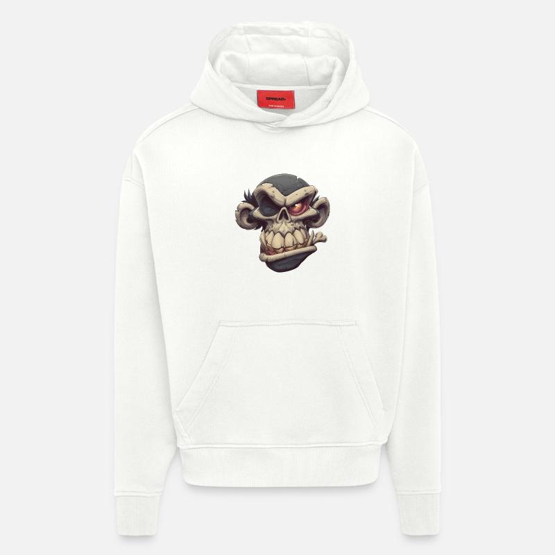 Monkey Skull Grin - Hoodie- made by SPREAD  - OFF WHITE
