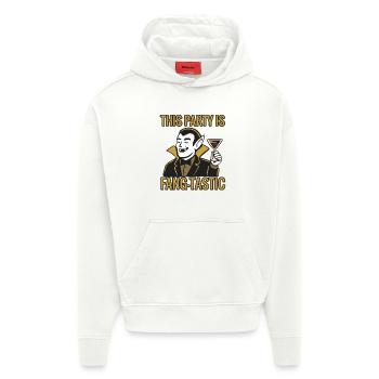 Cette fête est fang-tastic - Halloween 2025 - Sweat à capuche bio épais oversize fabriqué en UE - OFF WHITE - Devant
