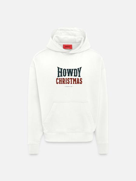 Howdy Christmas Western Humor - Hoodie- made by SPREAD - OFF WHITE
