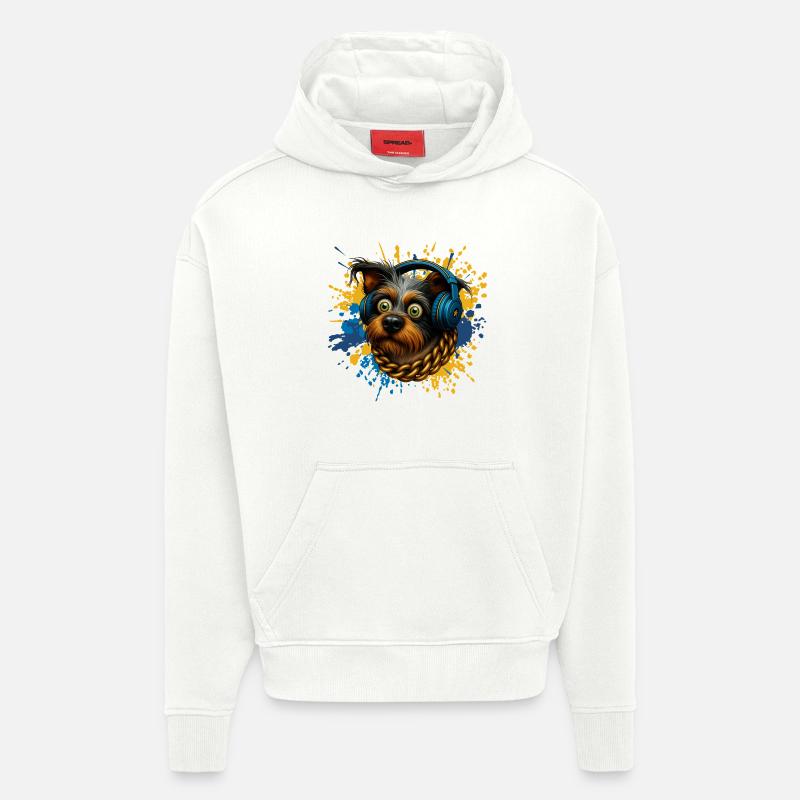 Casque Canine Beats - Sweat à capuche bio épais oversize fabriqué en UE - OFF WHITE