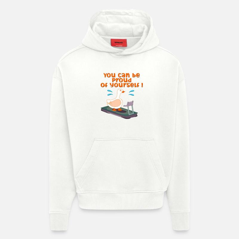 MOTIVATION POUR LA COURSE D’OIE - Sweat à capuche bio épais oversize fabriqué en UE - OFF WHITE