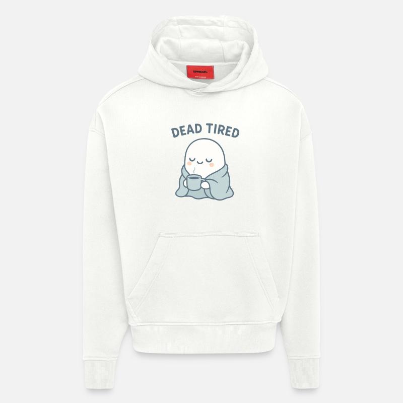 Dead Tired Ghost Cozy Mug - Hoodie- made by SPREAD  - OFF WHITE