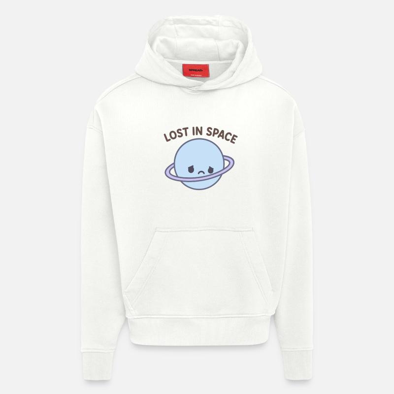Planète Lost in Space - Sweat à capuche bio épais oversize fabriqué en UE - OFF WHITE