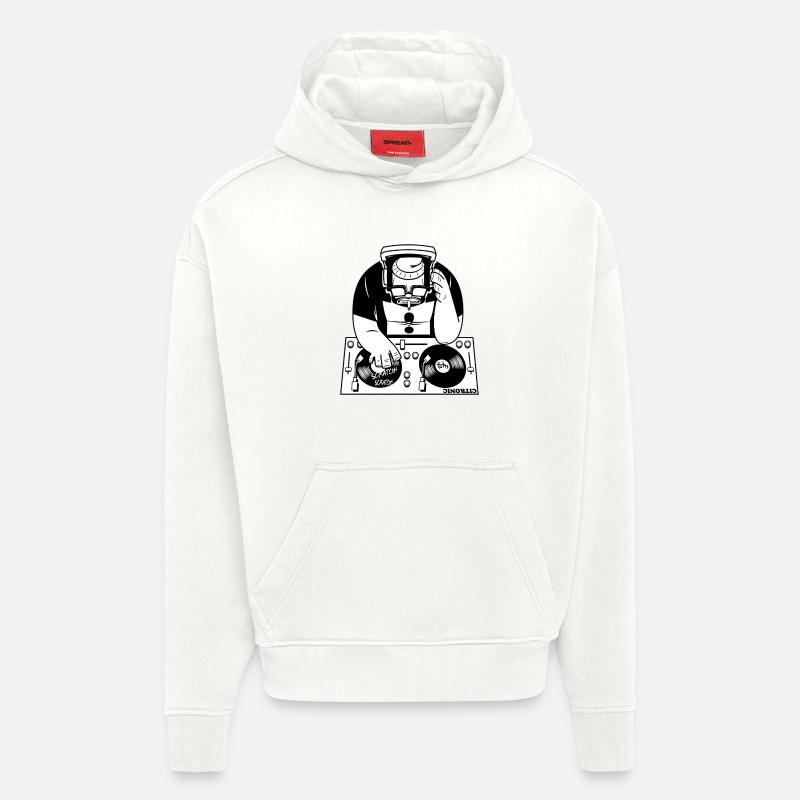 DJ - Sweat à capuche bio épais oversize fabriqué en UE - OFF WHITE