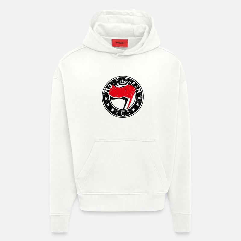 Pas de logo Pasaran 161 - Sweat à capuche bio épais oversize fabriqué en UE - OFF WHITE