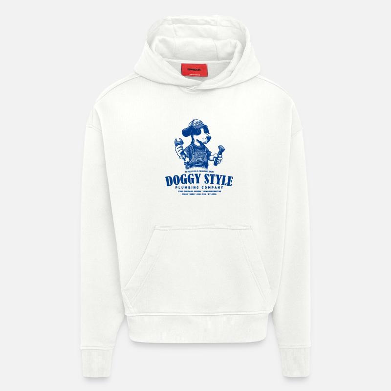 Doggy Style Klempner Service - Hoodie- made by SPREAD  - OFF WHITE