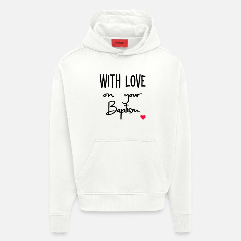 Amour du baptême - Sweat à capuche bio épais oversize fabriqué en UE - OFF WHITE