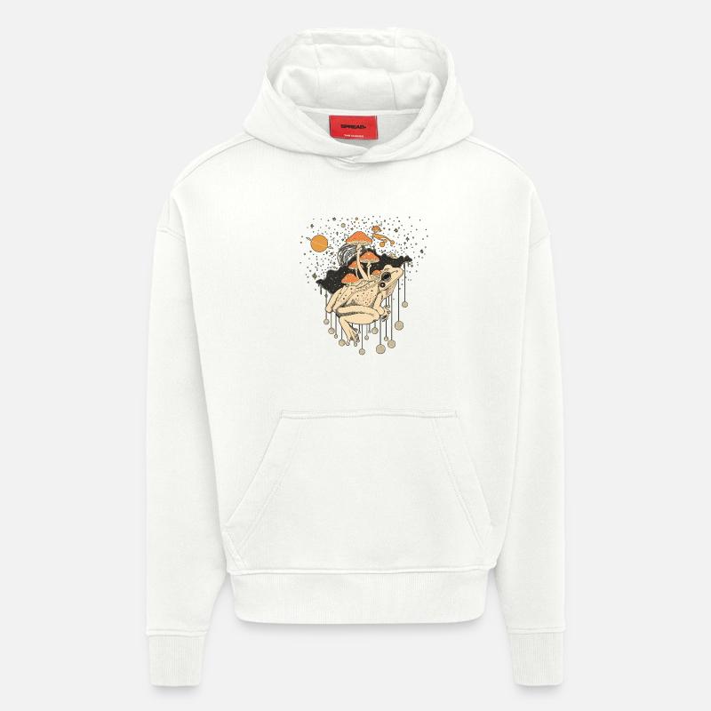 Cosmic Frog & Toadstools in the Universe - Hoodie- made by SPREAD  - OFF WHITE
