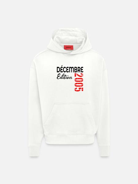 Décembre 2005 Édition - 21e Anniversaire - Sweat à capuche bio épais oversize fabriqué en UE - OFF WHITE