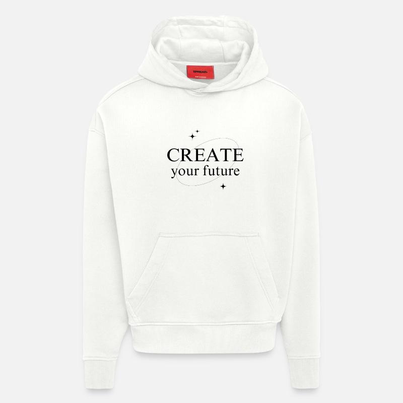crée ton avenir - Sweat à capuche bio épais oversize fabriqué en UE - OFF WHITE