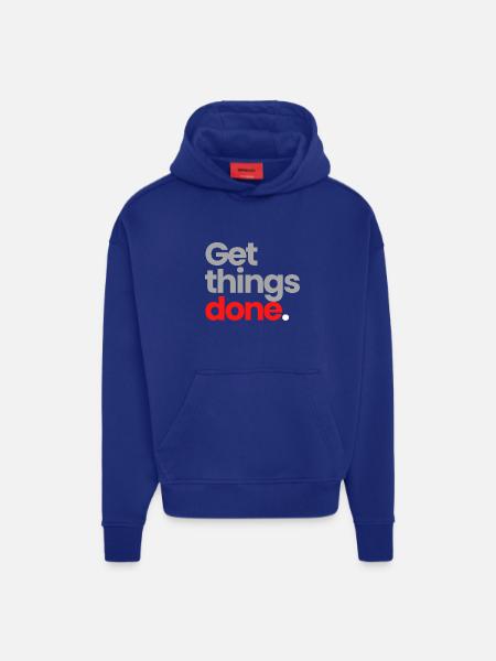 Faites avancer les choses - Sweat à capuche bio épais oversize fabriqué en UE - OFF WHITE