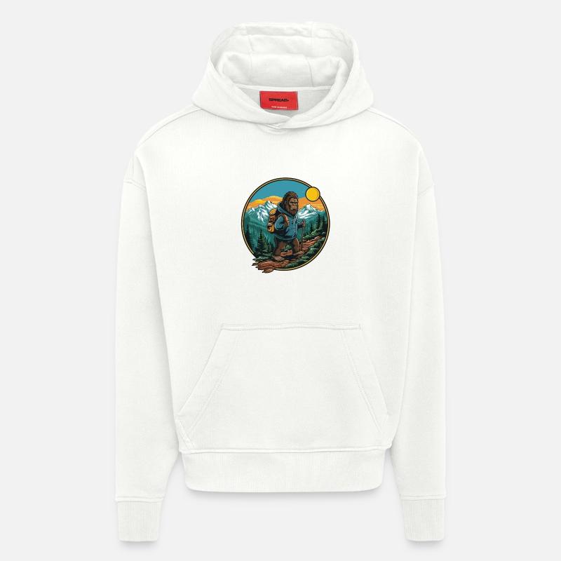 Süßes Bigfoot Wandern Camping Bergabenteuer - Hoodie- made by SPREAD  - OFF WHITE
