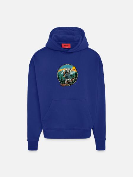 Cute Koala Hiking Camping Mountain Adventure - Hoodie- made by SPREAD  - OFF WHITE