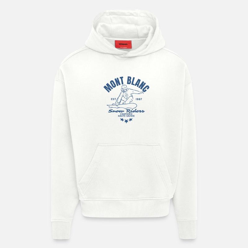 Mont Blanc Snow Riders logo - Sweat à capuche bio épais oversize fabriqué en UE - OFF WHITE