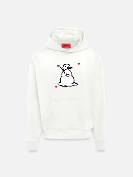 Winter Golfing Kids Golfer Snowman - Hoodie- made by SPREAD - OFF WHITE