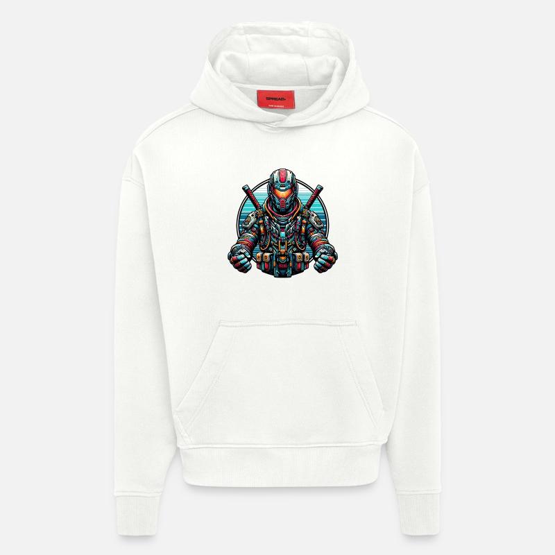 Robot Samurai - Hoodie- made by SPREAD  - OFF WHITE