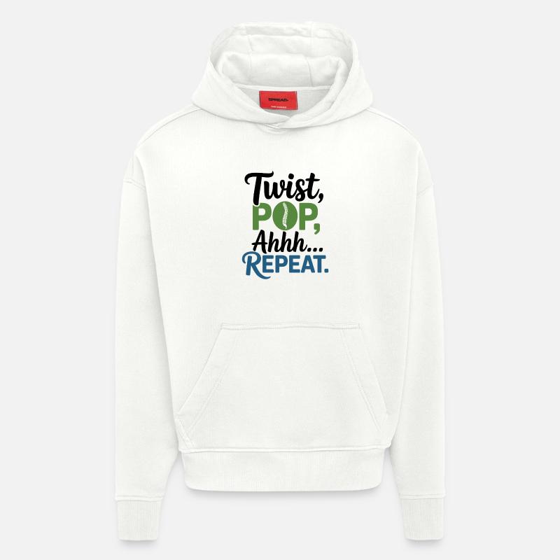 Chiropracteur Twist Pop Ahhh Répétition professionnelle - Sweat à capuche bio épais oversize fabriqué en UE - OFF WHITE