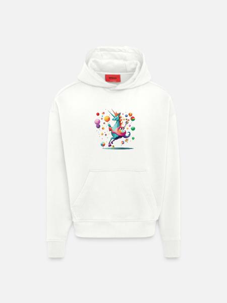Buntes Einhornzauber-Lolli-Paradies - Hoodie- made by SPREAD  - OFF WHITE