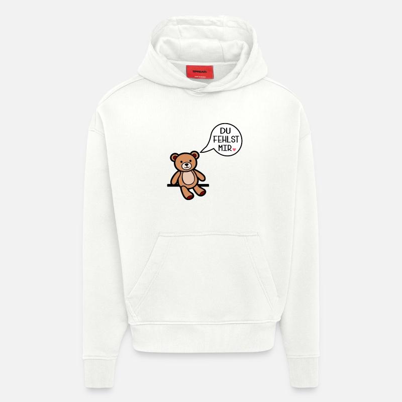 Du fehlst mir - Bär - Hoodie- made by SPREAD  - OFF WHITE