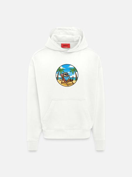 Coole Eulenstrandurlaub-Sommervibes - Hoodie- made by SPREAD - OFF WHITE