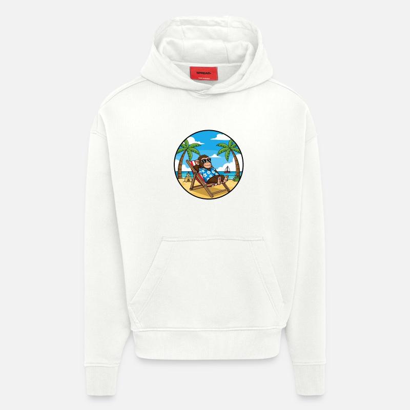 Coole Monkey Beach Vacation Summer Vibes - Hoodie- made by SPREAD  - OFF WHITE