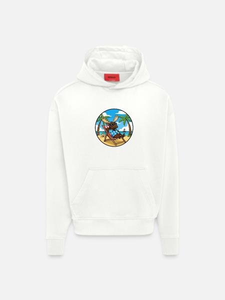 Cool Moose Beach Vacation Summer Vibes - Hoodie- made by SPREAD  - OFF WHITE