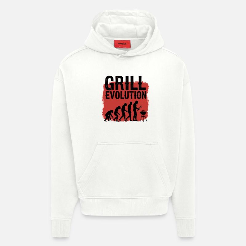 Grill Evolution Funny Grill Master Saying - Hoodie- made by SPREAD  - OFF WHITE