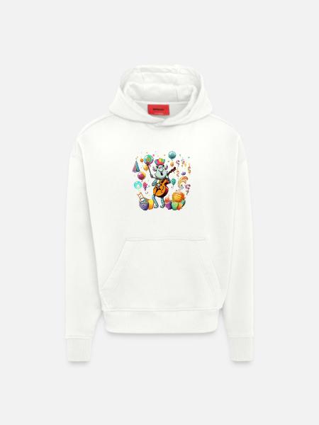Party goat with guitar groove - Hoodie- made by SPREAD - OFF WHITE