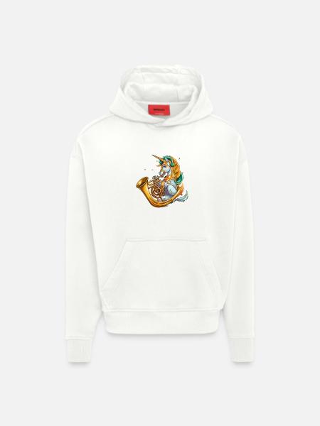 Unicorn Tuba Groove - Hoodie- made by SPREAD  - OFF WHITE
