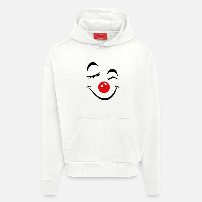 Cheerful Clown Face Carnival Carnival Carnival - Hoodie- made by SPREAD  - OFF WHITE
