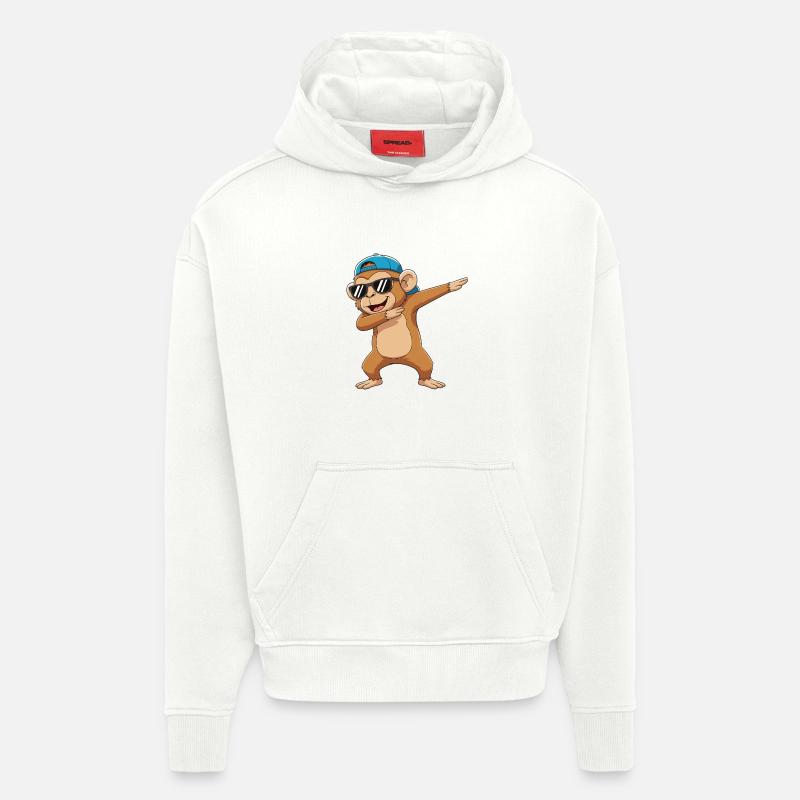 Cool Dabbing Monkey Sunglasses Cartoon-Kunst - Hoodie- made by SPREAD  - OFF WHITE