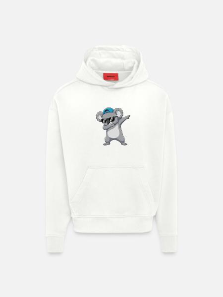 Cool Dabbing Koala Sunglasses Cartoon Art - Hoodie- made by SPREAD  - OFF WHITE