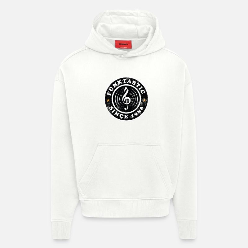 Funktastic depuis 1986 - Sweat à capuche bio épais oversize fabriqué en UE - OFF WHITE