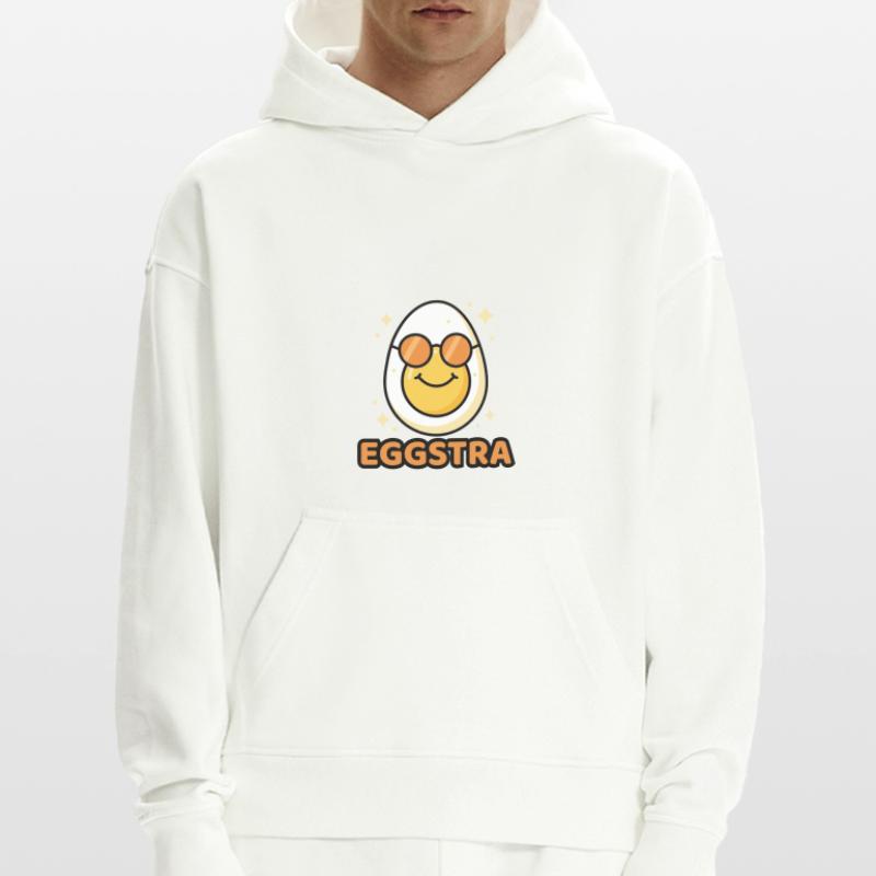 EGGSTRA Chill Fashion Egg avec lunettes de soleil Easter Easter Sweat à capuche bio épais oversize fabriqué en UE