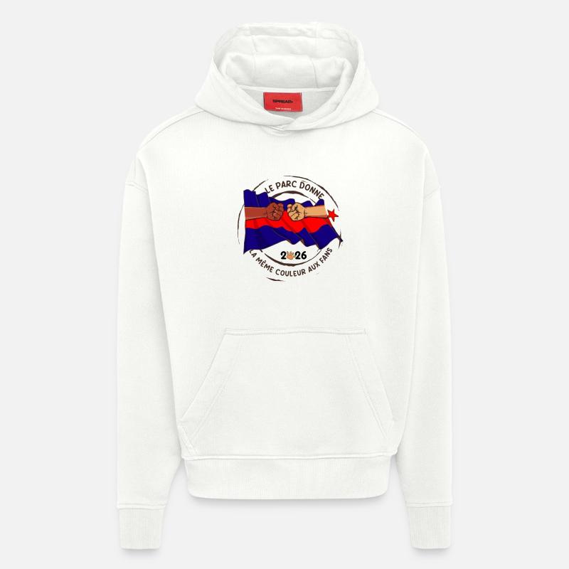 Le_Parc_donne_la_meme_couleur_aux_fans - Sweat à capuche bio épais oversize fabriqué en UE - OFF WHITE