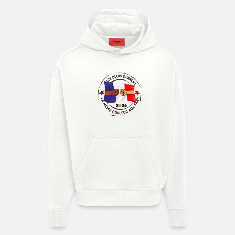 Les_bleus_donnent_la_meme_couleur_aux_fans - Sweat à capuche bio épais oversize fabriqué en UE - OFF WHITE