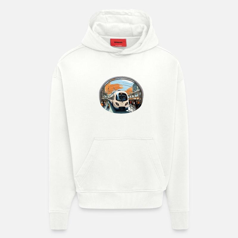 Zug am Orangendrahtbahnhof - Hoodie- made by SPREAD  - OFF WHITE