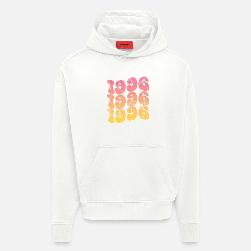 Millésime 1996 - Sweat à capuche bio épais oversize fabriqué en UE - OFF WHITE