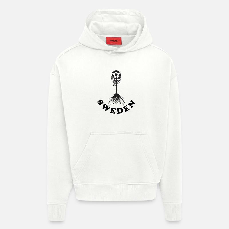 Arbre du football de Suède - Sweat à capuche bio épais oversize fabriqué en UE - OFF WHITE