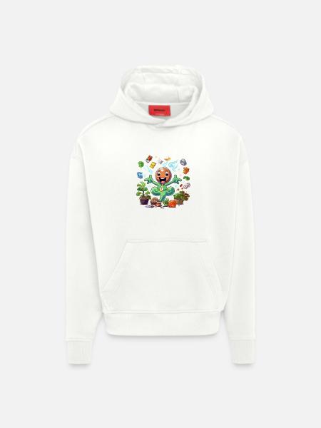 Fröhlicher Pflanzensuperheld - Hoodie- made by SPREAD - OFF WHITE