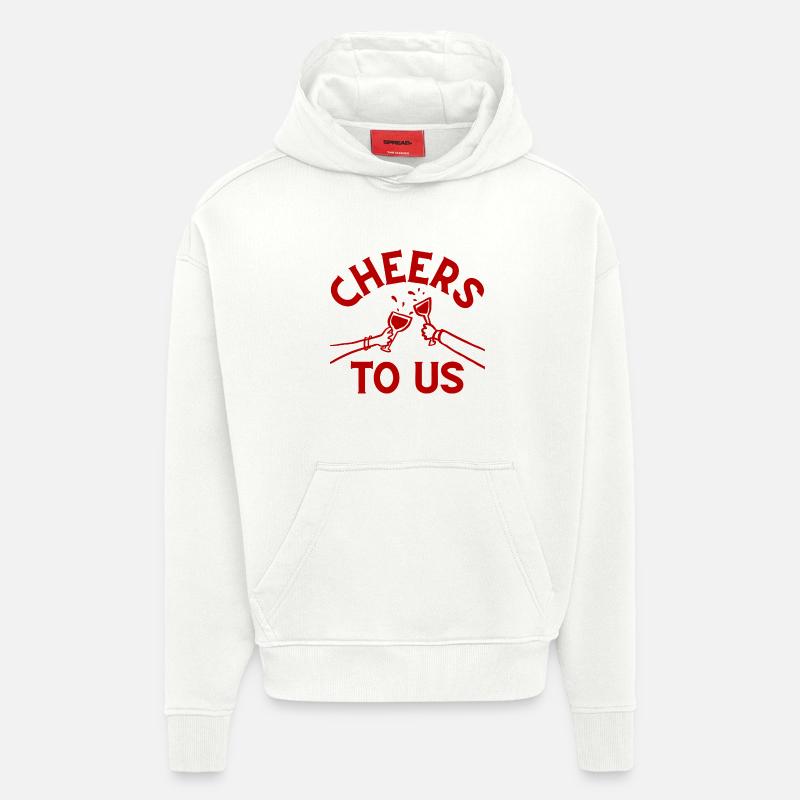 Cheers Celebration Design - Sweat à capuche bio épais oversize fabriqué en UE - OFF WHITE