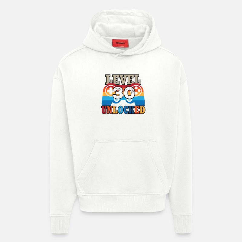 30e anniversaire 30 ans de jeu - Sweat à capuche bio épais oversize fabriqué en UE - OFF WHITE
